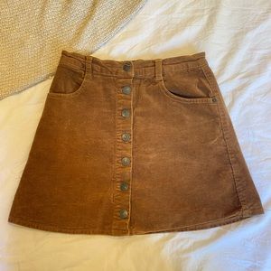 Brandy Melville brown corduroy skirt